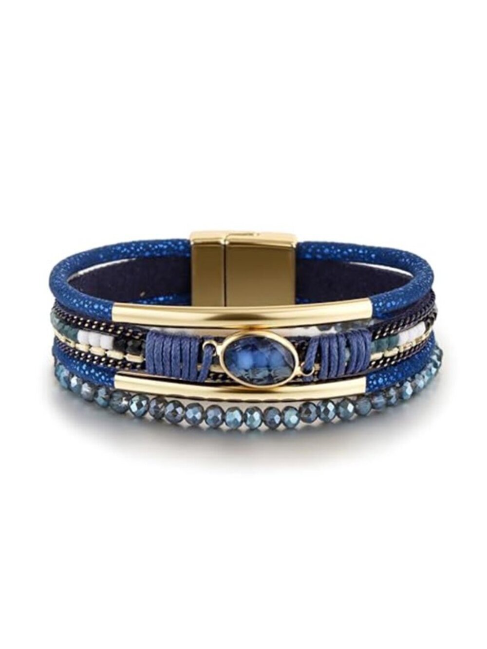 Boho Leather Wrap Bracelet Womens